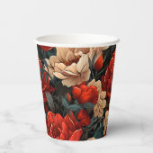 #7 Bloemen patroon Papieren Bekers (Achterkant)