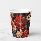 #7 Bloemen patroon Papieren Bekers (Rechts)