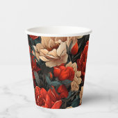 #7 Bloemen patroon Papieren Bekers (Voorkant)