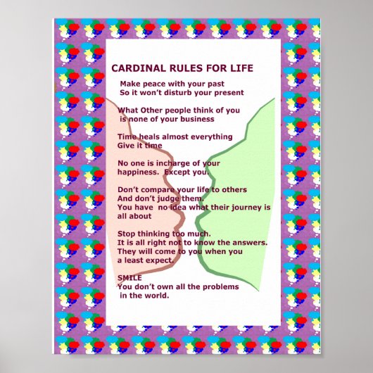 7 CARDINALE REGELS VOOR LEVEN Grafische kunst Wisd Poster (Voorkant)