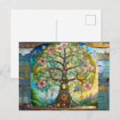 7 Chakra Bloeiende Boom Des Levens Briefkaart (Voorkant / Achterkant)
