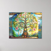 7 Chakra Bloeiende Boom Des Levens Canvas Afdruk (Voorkant)