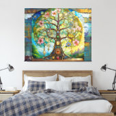 7 Chakra Bloeiende Boom Des Levens Canvas Afdruk (Insitu (Slaapkamer))