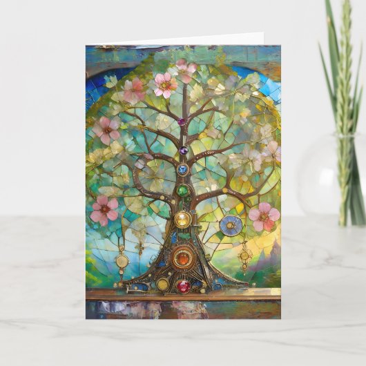 7 Chakra Bloeiende Boom Des Levens Kaart (Voorkant)