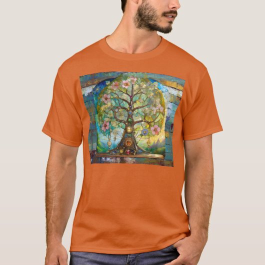 7 Chakra Bloeiende Boom Des Levens T-shirt (Voorkant)