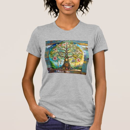 7 Chakra Bloeiende Boom Des Levens T-shirt (Voorkant)