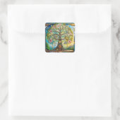 7 Chakra Bloeiende Boom Des Levens Vierkante Sticker (Tas)