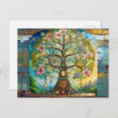 7 Chakra bloeiende levensboom Briefkaart (Voorkant / Achterkant)