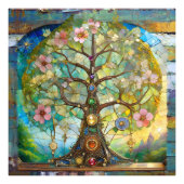 7 Chakra bloeiende levensboom Foto Afdruk (Voorkant)