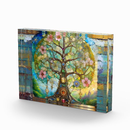 7 Chakra bloeiende levensboom Fotoblokken (Rechts)