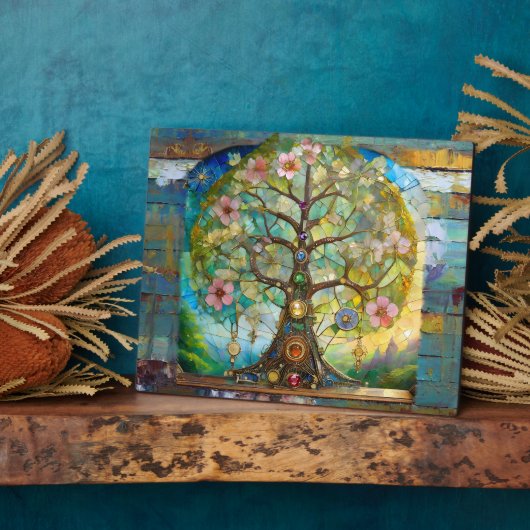 7 Chakra bloeiende levensboom Fotoplaat (Zijkant)