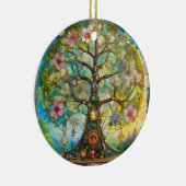 7 Chakra bloeiende levensboom Keramisch Ornament (Rechts)