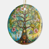 7 Chakra bloeiende levensboom Keramisch Ornament (Links)