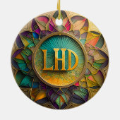 7 Chakra bloeiende levensboom Keramisch Ornament (Achterkant)