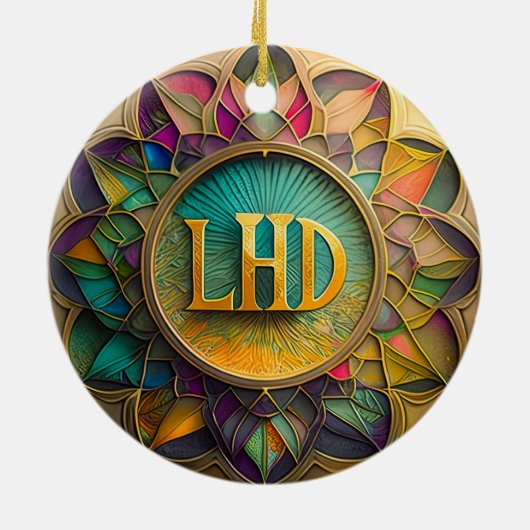 7 Chakra bloeiende levensboom Keramisch Ornament (Achterkant)
