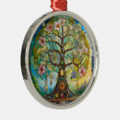 7 Chakra bloeiende levensboom Metalen Ornament (Rechts)