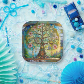 7 Chakra bloeiende levensboom Papieren Bordje (Feest)