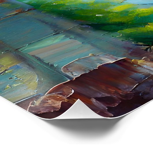 7 Chakra bloeiende levensboom Perfect Poster (Hoek)