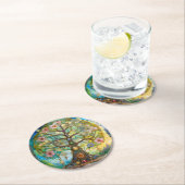 7 Chakra bloeiende levensboom Ronde Kartonnen Onderzetter (Insitu)