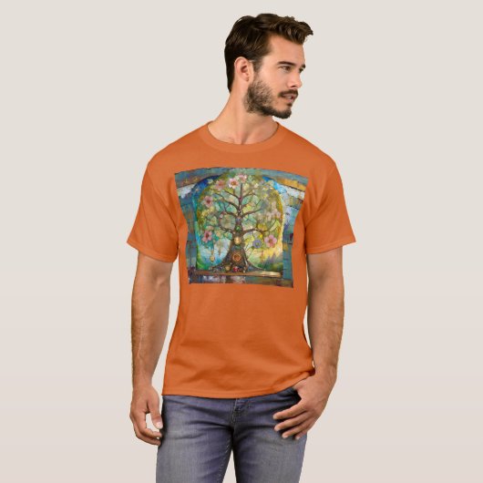 7 Chakra bloeiende levensboom T-shirt (Voorkant volledig)