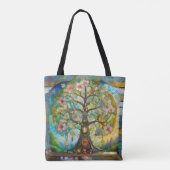 7 Chakra bloeiende levensboom Tote Bag (Achterkant)