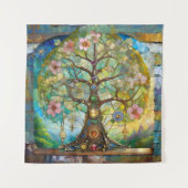 7 Chakra bloeiende levensboom Wandkleed (Voorkant)