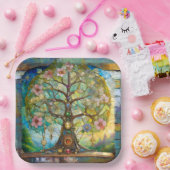 7 Chakra Blossoming Tree Of Life Papieren Bordje (Feest)