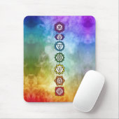 7 Chakra coördineert vetdoorstromende regenboogkle Muismat (Met muis)