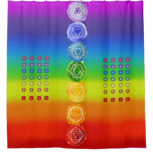 7 Chakra douchegordijn (Voorkant)