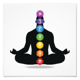 7 Chakra Male Silhouette Foto Afdruk