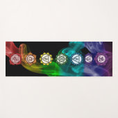 7 Chakra mantra regenboog cool bold zwart Yogamat (Voorkant (horizontaal))