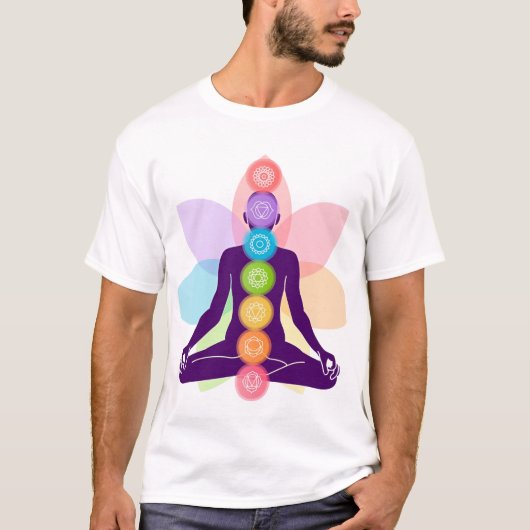 7 Chakra meditatie T-shirt (Voorkant)