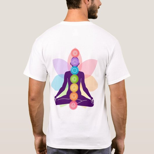 7 Chakra meditatie T-shirt (Achterkant)