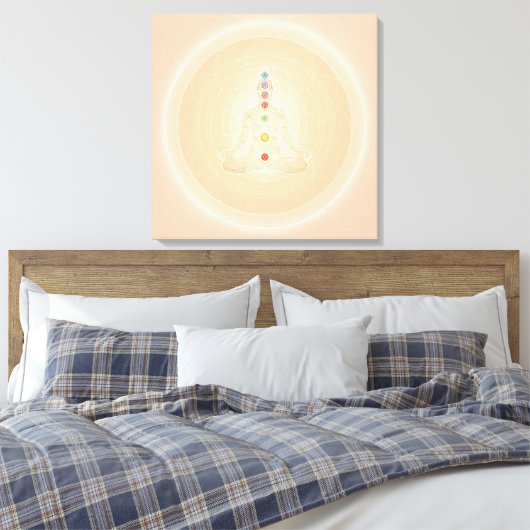 7 Chakra Meditation Wall Art | Spiritual Yoga  Canvas Afdruk (Insitu (Slaapkamer))