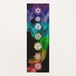 7 Chakra regenboog rook vet zwart ALLEEN VOOR Yogamat