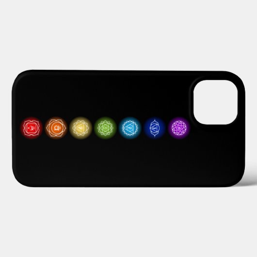 7 Chakra symbolen | Black Case-Mate iPhone Case (Achterkant (horizontaal))