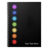 7 Chakra symbolen | Black Notitieboek (Voorkant)