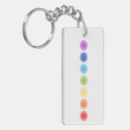 7 Chakra Symbolen Sleutelhanger (Voorkant Links)