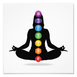 7 Chakra Vrouw Silhouette Foto Afdruk