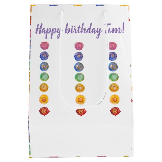 7 chakra waterverf kunst medium cadeauzakje (Achterkant)