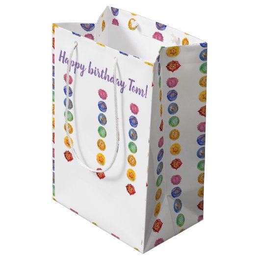 7 chakra waterverf kunst medium cadeauzakje (Achterkant Gekanteld)