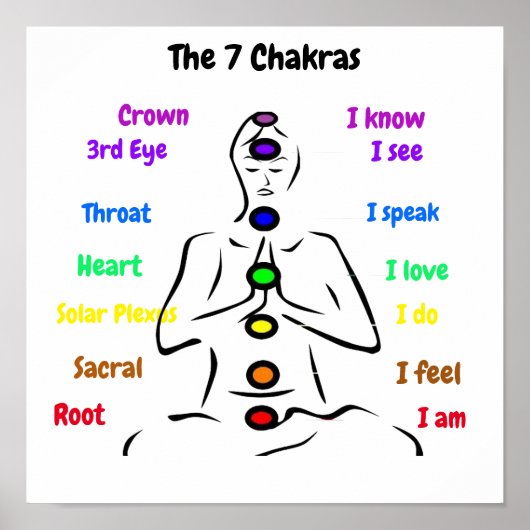 7 Chakras 12x12 inch Poster (Voorkant)