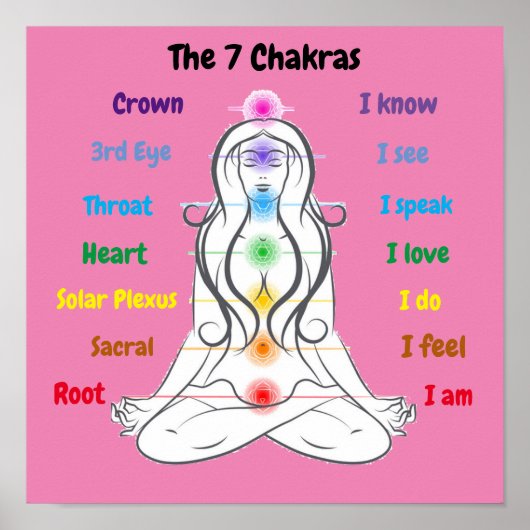 7 Chakras 12x12 inch Poster (Voorkant)