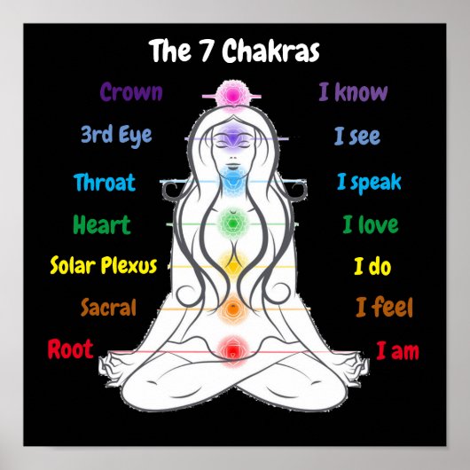 7 Chakras 12x12 inch Poster (Voorkant)