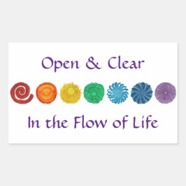 7 Chakra's #1 Regenboog kleuren Rechthoekige Sticker