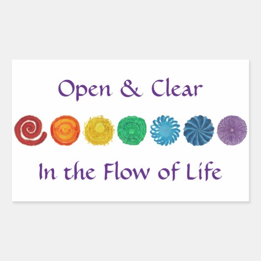 7 Chakra's #1 Regenboog kleuren Rechthoekige Sticker (Voorkant)