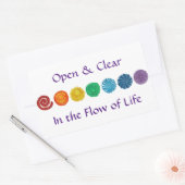 7 Chakra's #1 Regenboog kleuren Rechthoekige Sticker (Envelop)