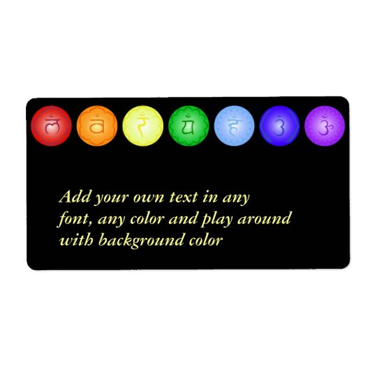 7 Chakra's en hun symbolen Etiket (Voorkant)