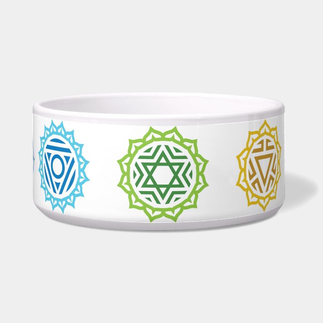 7 Chakras Energy Large Dog Bowl Voerbakje (Voorkant)