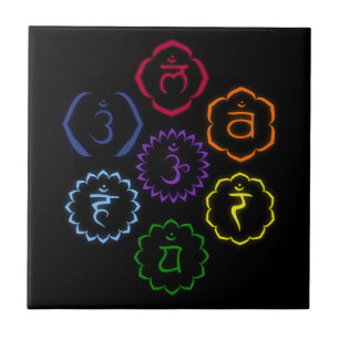 7 Chakras in Circle Tegeltje